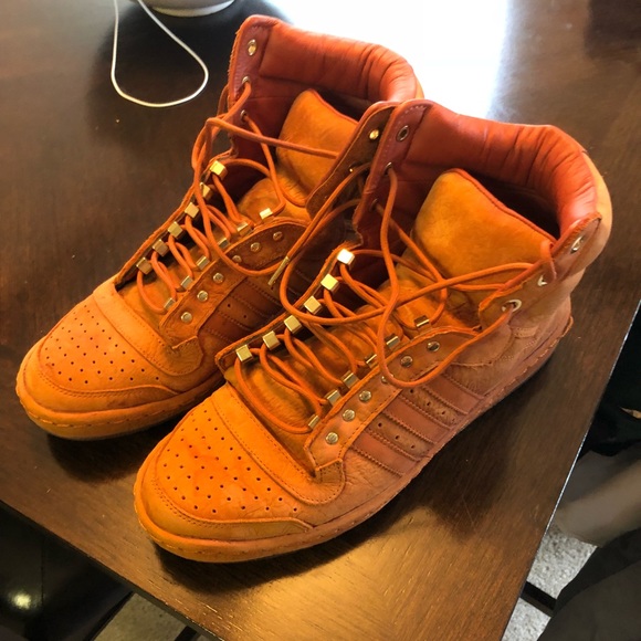 orange high top adidas